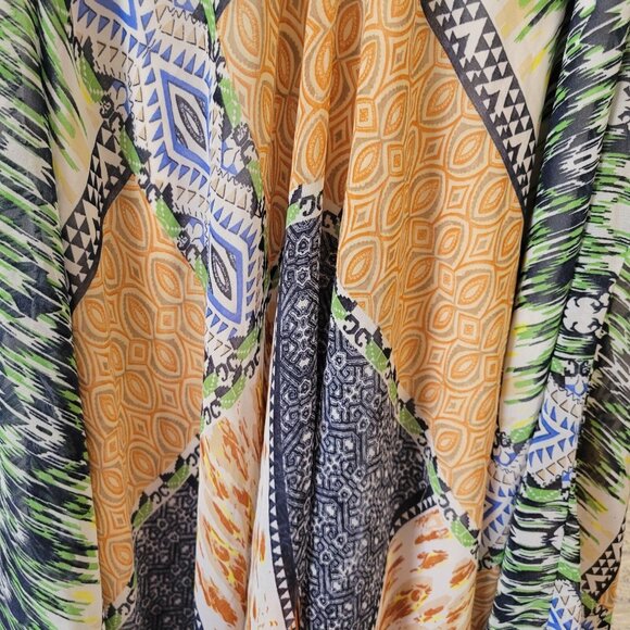 Magic Womens Dress 2X Slip Mini Layered Handkerchief Hem Boho Gold GEO28E - Picture 9 of 13